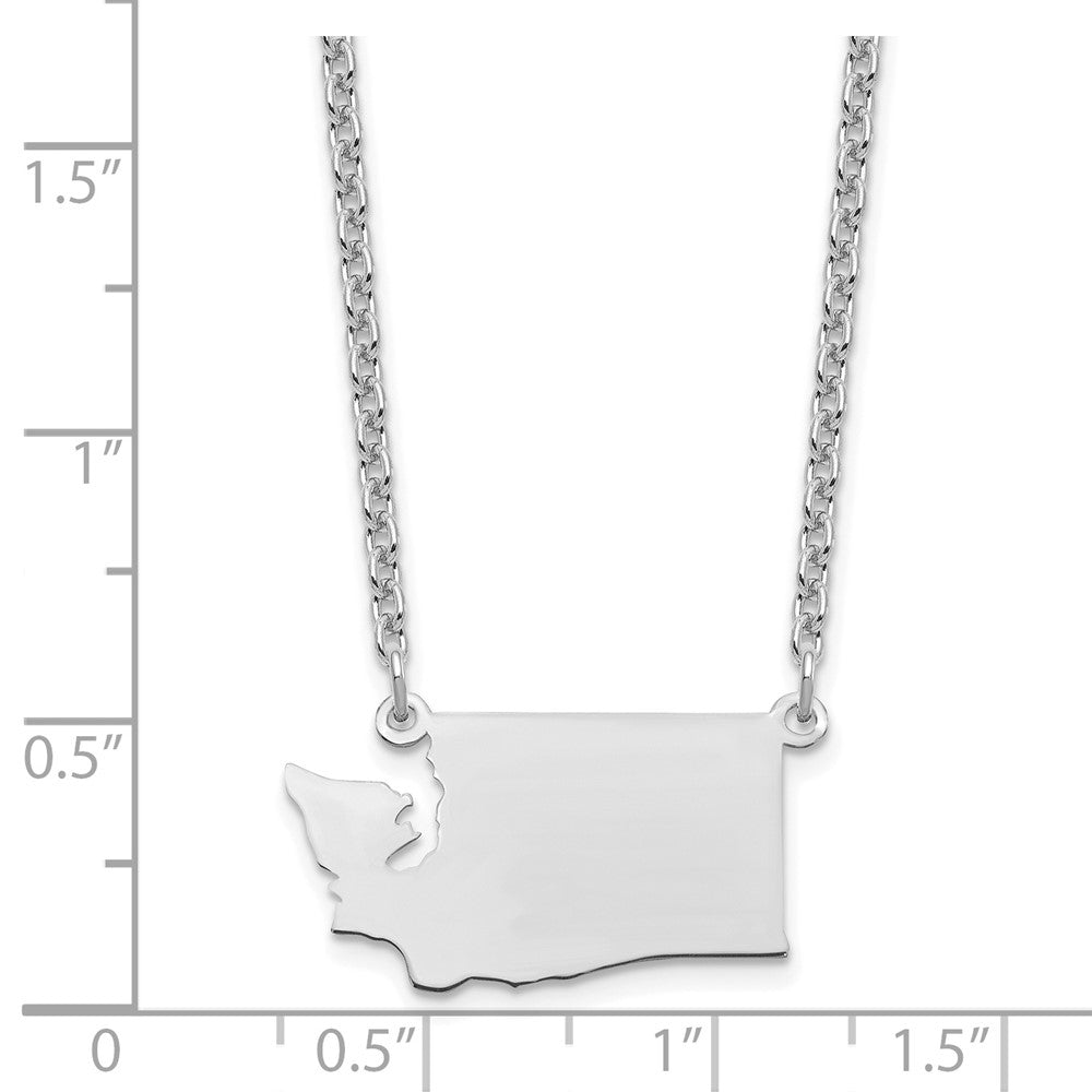 Sterling Silver/Rhodium-plated Washington State Necklace