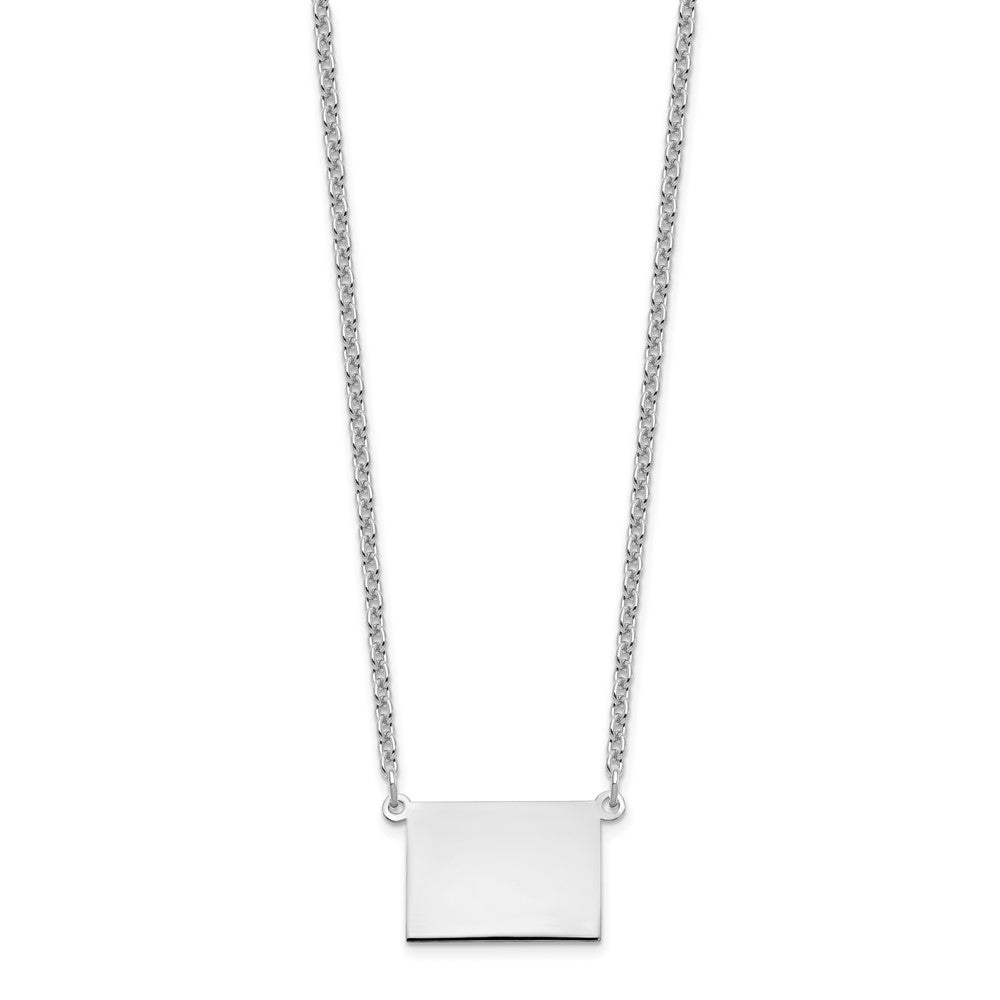 Sterling Silver/Rhodium-plated Wyoming State Necklace