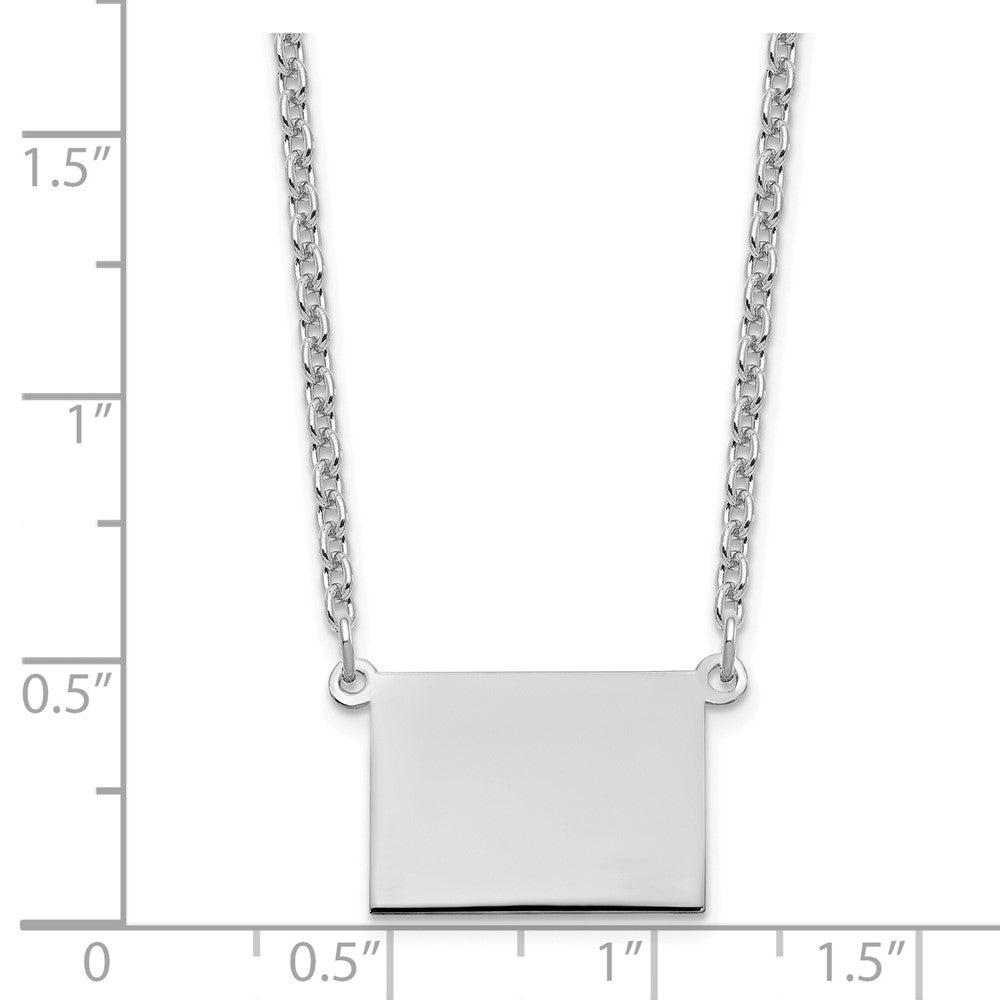 Sterling Silver/Rhodium-plated Wyoming State Necklace