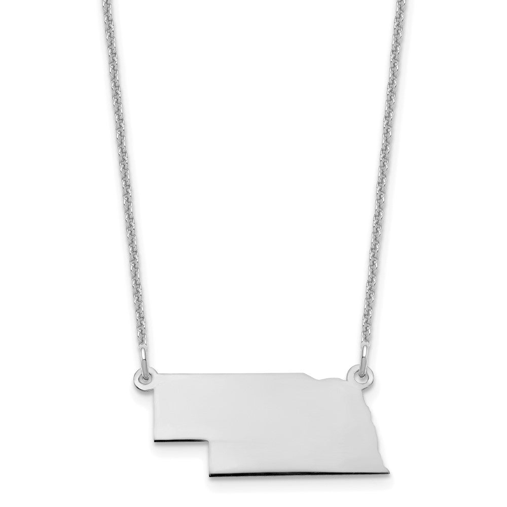 14KW Nebraska State Necklace