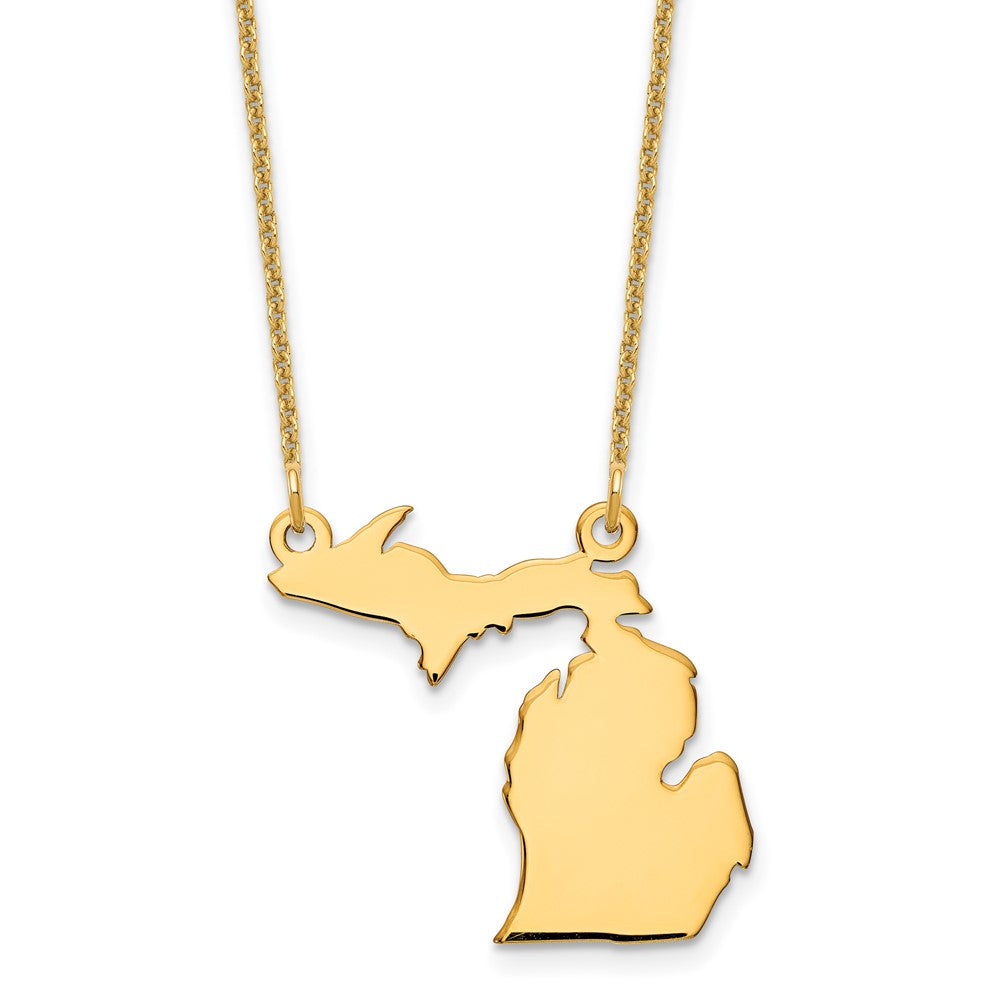 14KY Michigan State Necklace