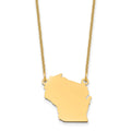 14KY Wisconsin State Necklace