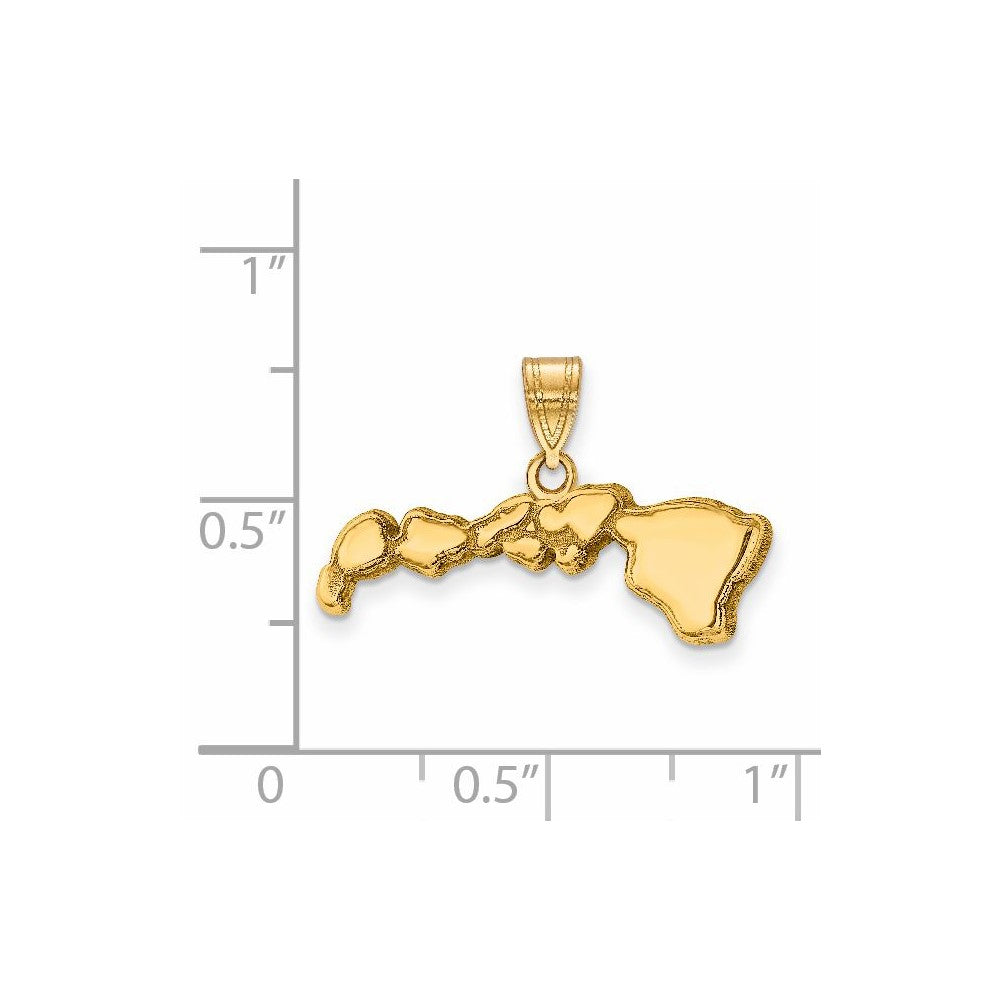 14KY Hawaii State Pendant