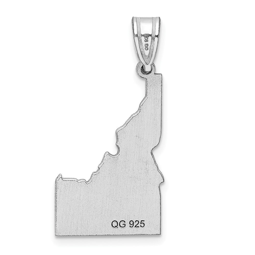 Sterling Silver/Rhodium-plated Idaho State Pendant