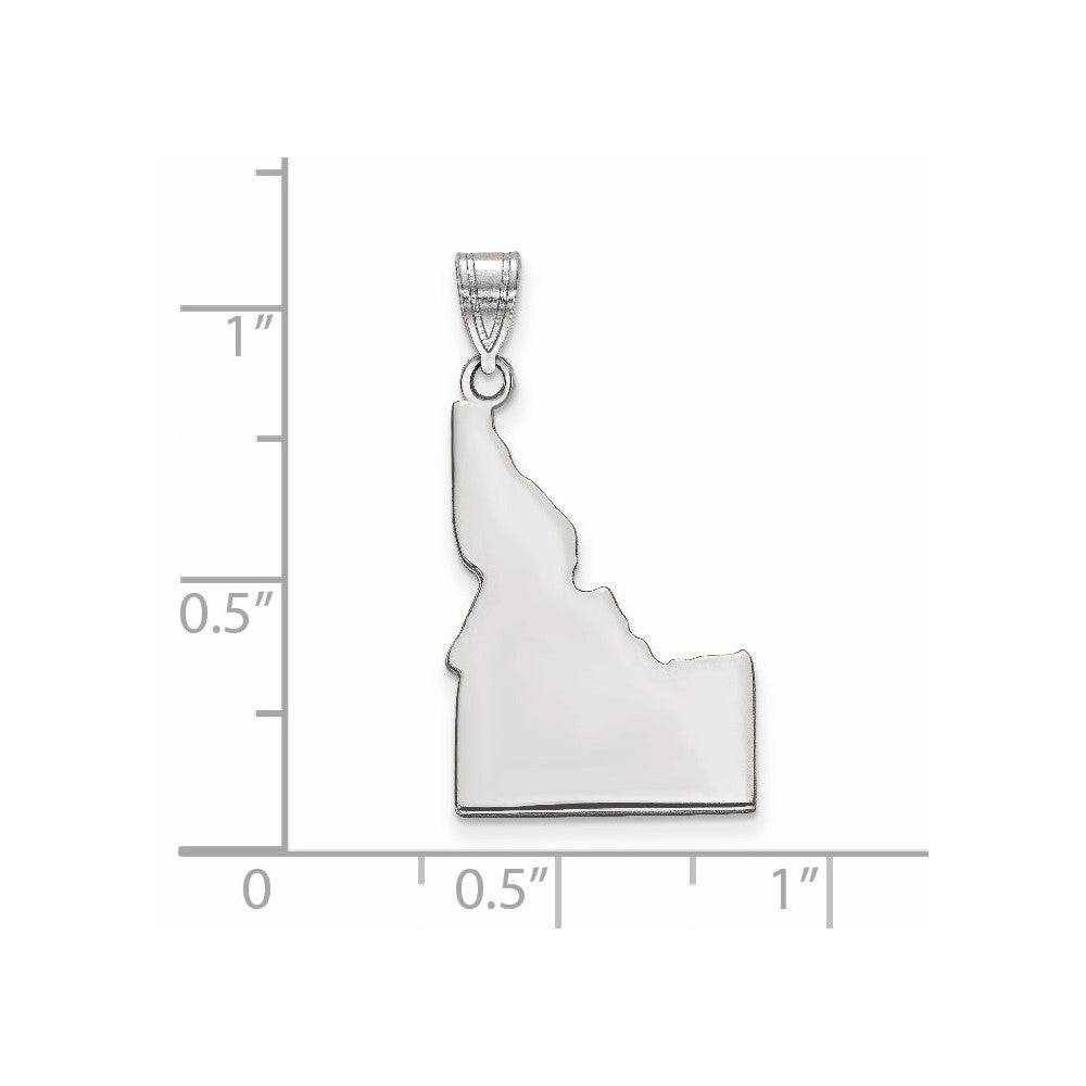 Sterling Silver/Rhodium-plated Idaho State Pendant
