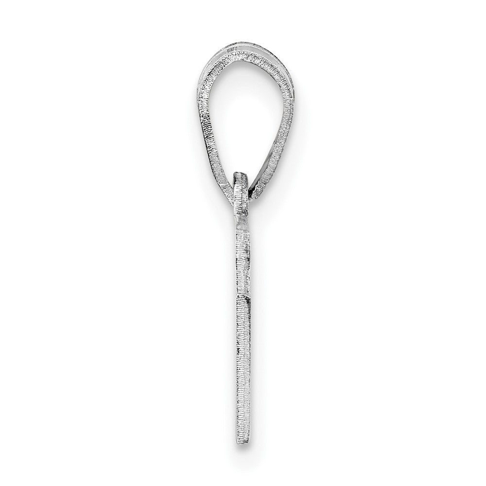 Sterling Silver/Rhodium-plated Kansas State Pendant