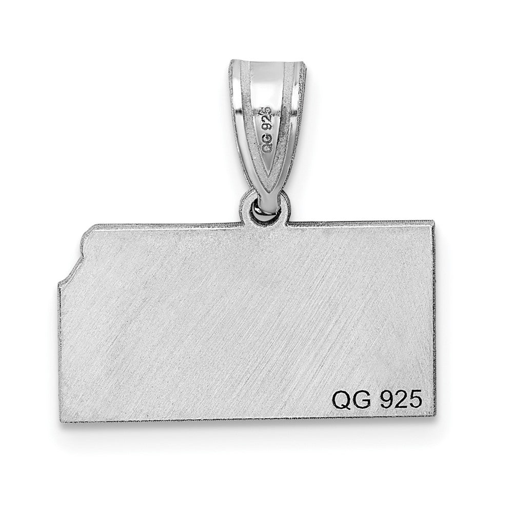 Sterling Silver/Rhodium-plated Kansas State Pendant