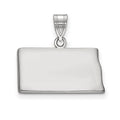 Sterling Silver/Rhodium-plated North Dakota State Pendant