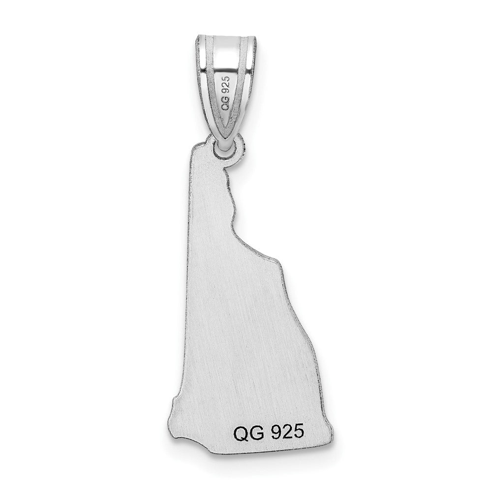 Sterling Silver/Rhodium-plated New Hampshire State Pendant