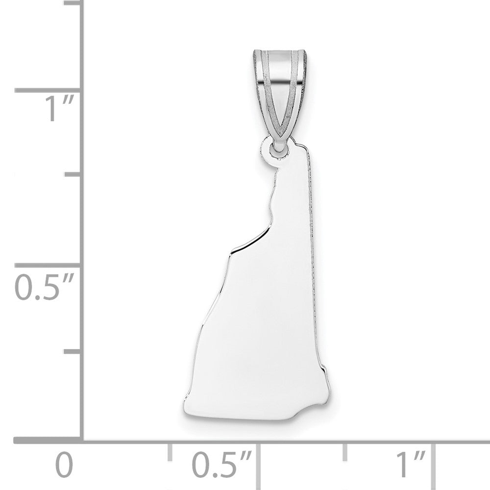 Sterling Silver/Rhodium-plated New Hampshire State Pendant