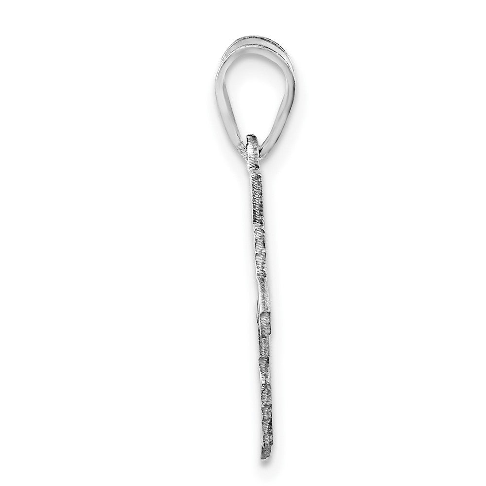 Sterling Silver/Rhodium-plated Rhode Island State Pendant