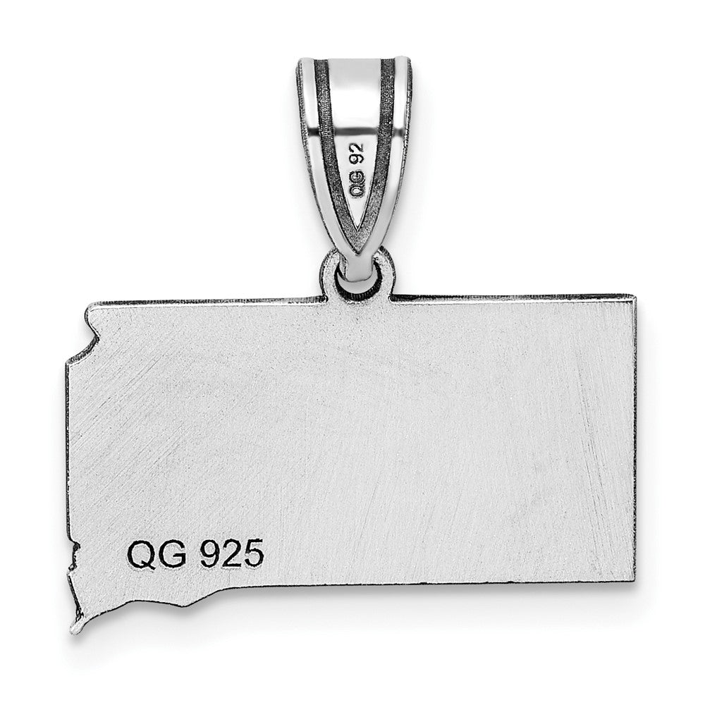 Sterling Silver/Rhodium-plated South Dakota State Pendant