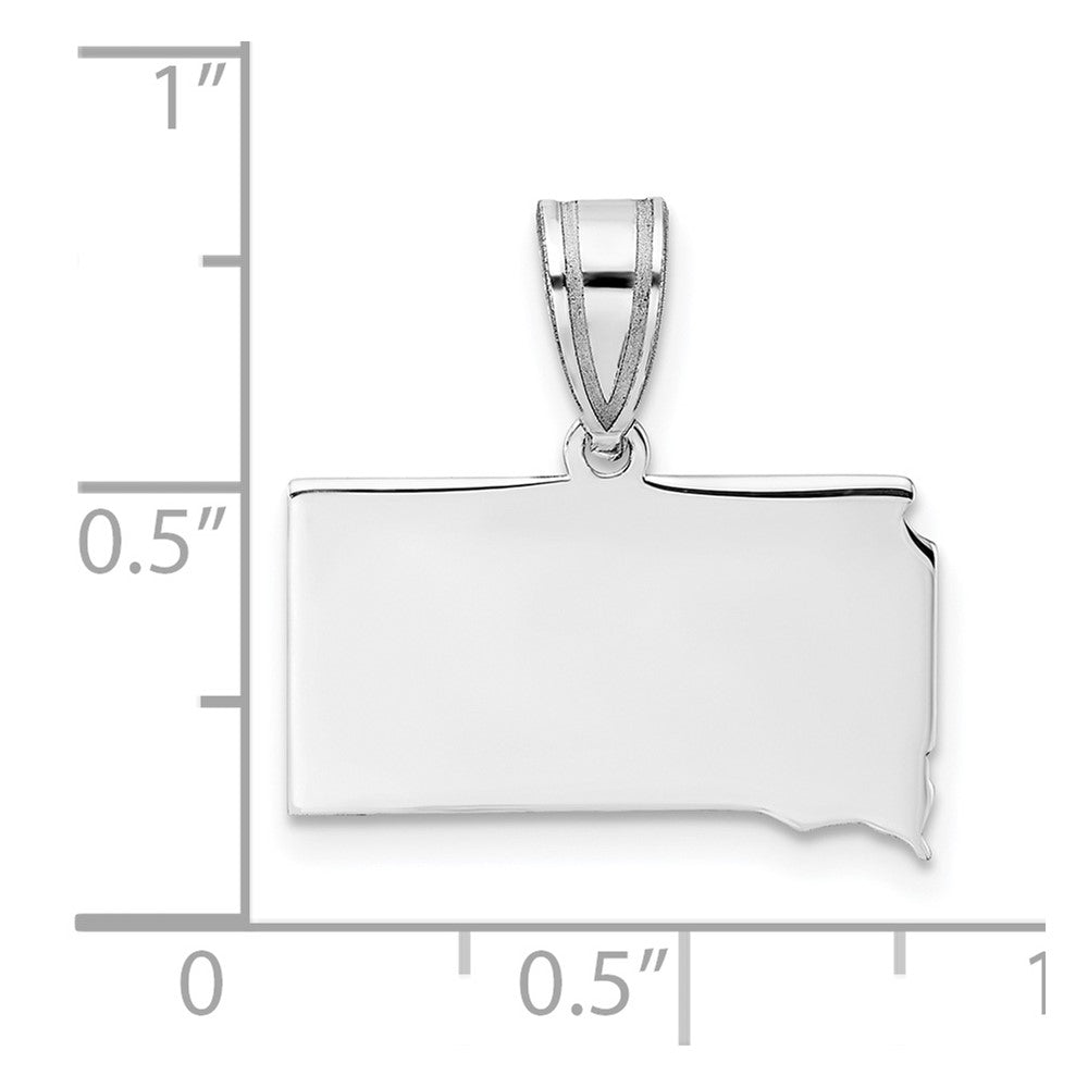 Sterling Silver/Rhodium-plated South Dakota State Pendant