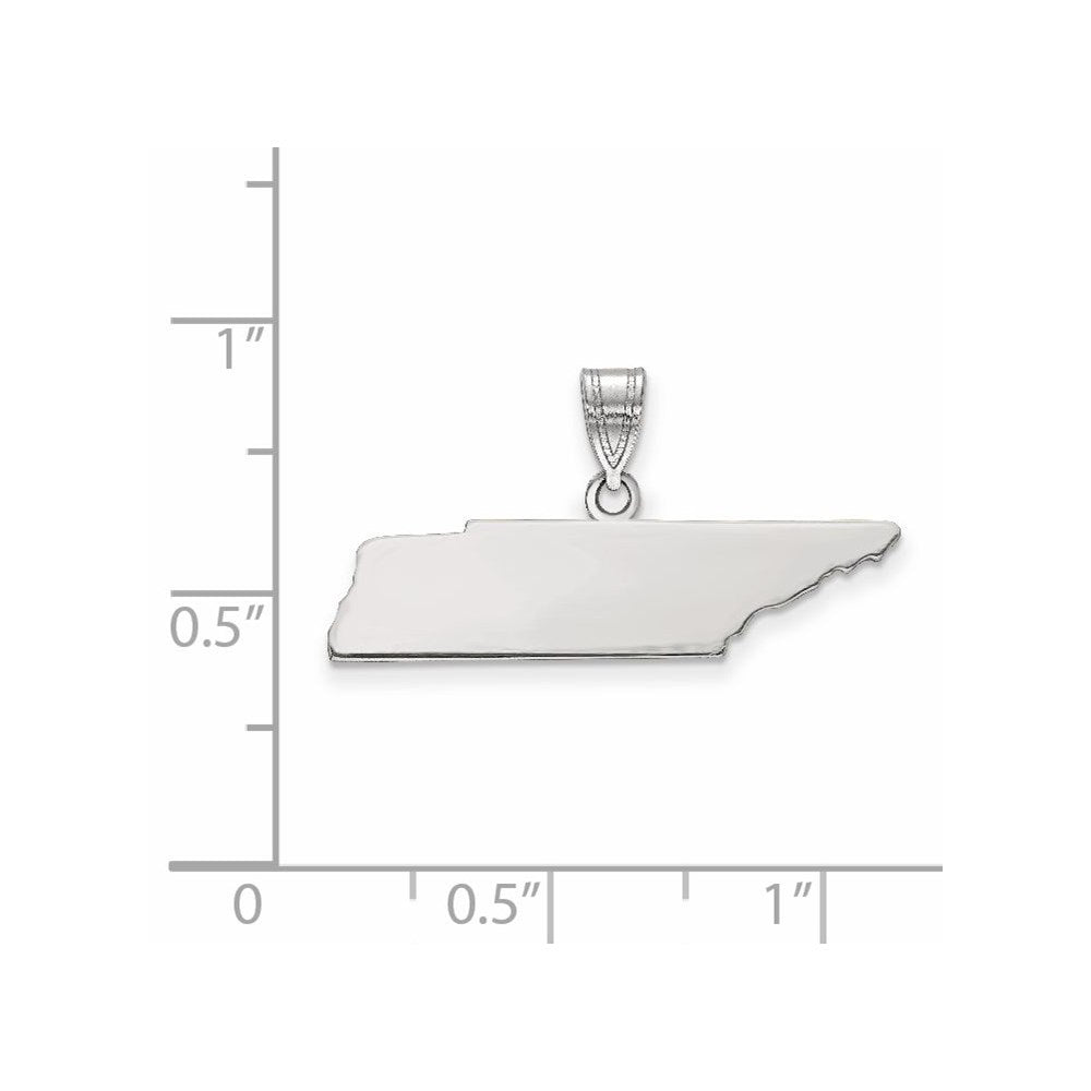 Sterling Silver/Rhodium-plated Tennessee State Pendant