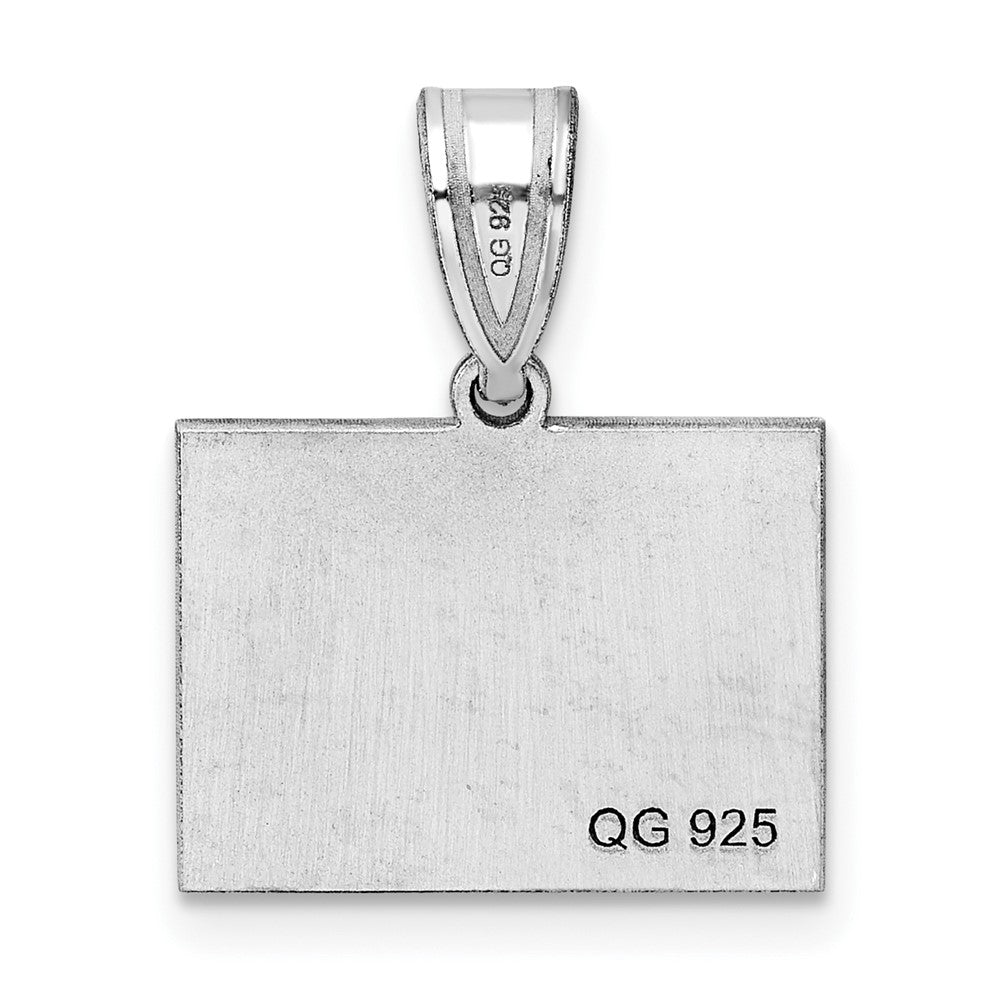 Sterling Silver/Rhodium-plated Wyoming State Pendant