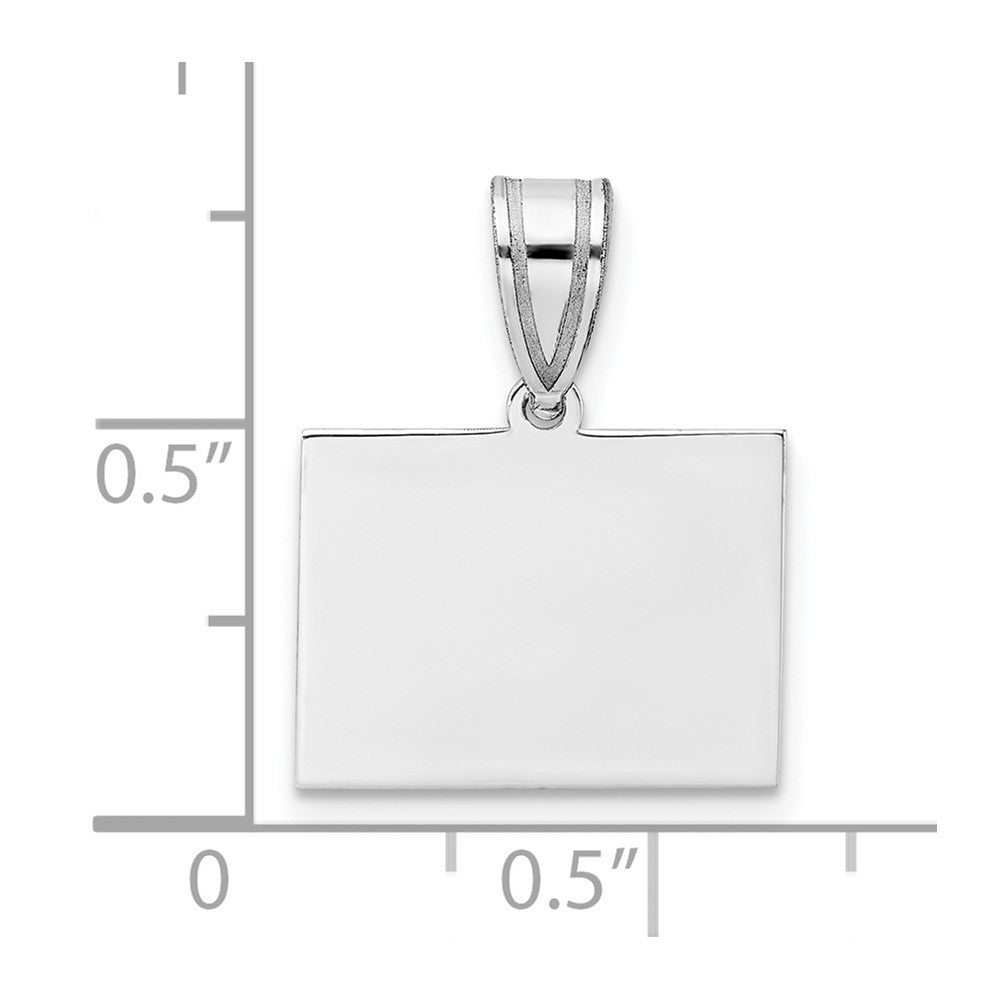 Sterling Silver/Rhodium-plated Wyoming State Pendant