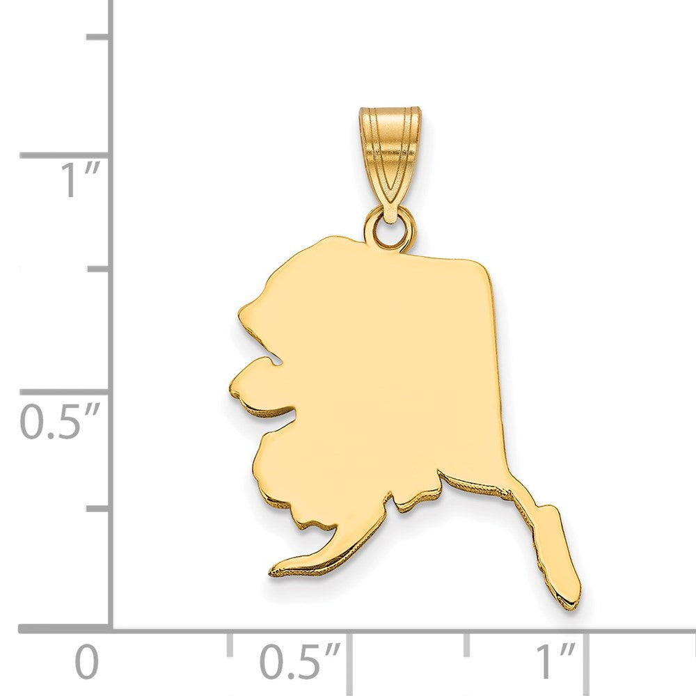 Sterling Silver/Gold-plated Alaska State Pendant