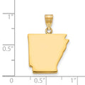 Sterling Silver/Gold-plated Arkansas State Pendant
