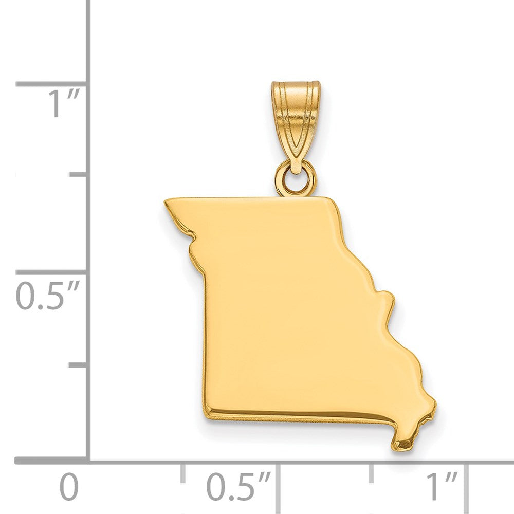 Sterling Silver/Gold-plated Missouri State Pendant
