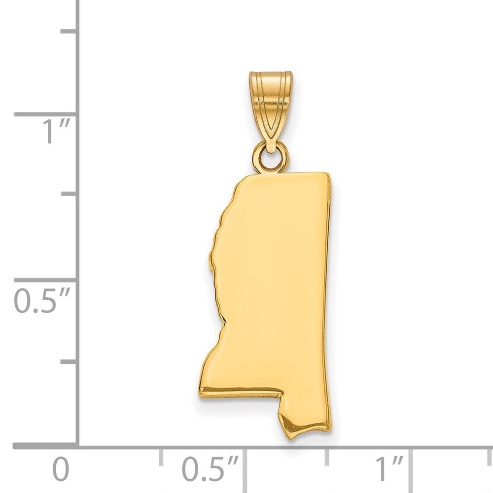 Sterling Silver/Gold-plated Mississippi State Pendant