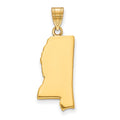 Sterling Silver/Gold-plated Mississippi State Pendant