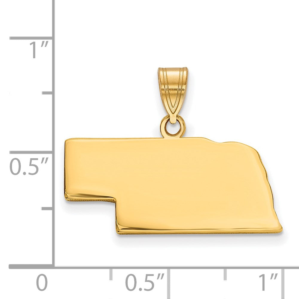 Sterling Silver/Gold-plated Nebraska State Pendant