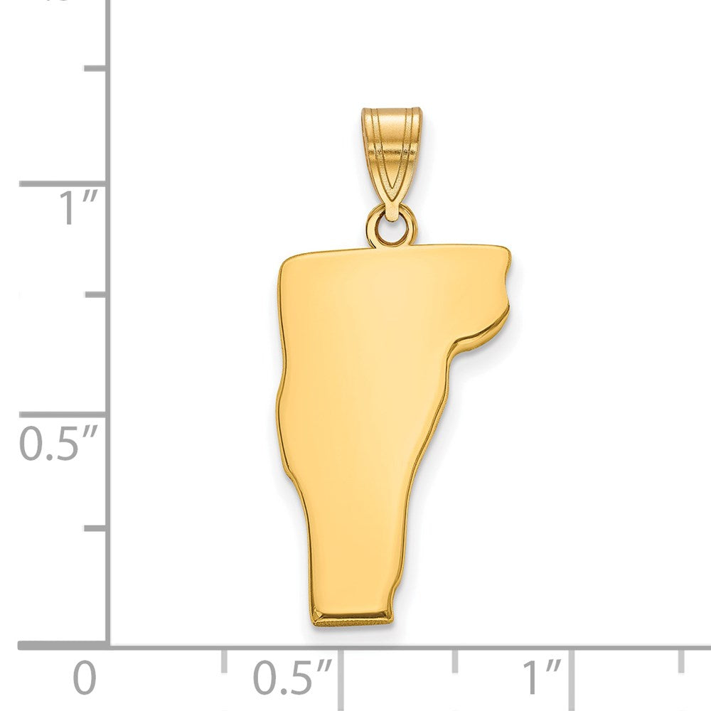 Sterling Silver/Gold-plated Vermont State Pendant
