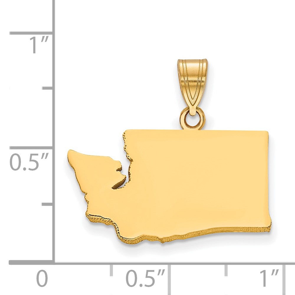 Sterling Silver/Gold-plated Washington State Pendant