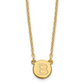 Sterling Silver Gold-plated Tiny Circle Block Letter B Initial Necklace