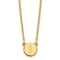 Sterling Silver Gold-plated Tiny Circle Block Letter I Initial Necklace