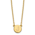 Sterling Silver Gold-plated Tiny Circle Block Letter J Initial Necklace