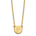Sterling Silver Gold-plated Tiny Circle Block Letter P Initial Necklace