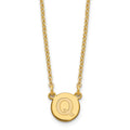 Sterling Silver Gold-plated Tiny Circle Block Letter Q Initial Necklace