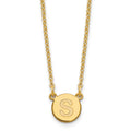 Sterling Silver Gold-plated Tiny Circle Block Letter S Initial Necklace