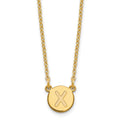 Sterling Silver Gold-plated Tiny Circle Block Letter X Initial Necklace