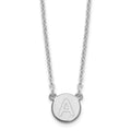 Sterling Silver Rhodium-plated Tiny Circle Block Letter A Initial Necklace