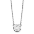 Sterling Silver Rhodium-plated Tiny Circle Block Letter C Initial Necklace