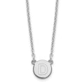 Sterling Silver Rhodium-plated Tiny Circle Block Letter D Initial Necklace