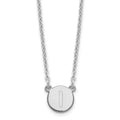 Sterling Silver Rhodium-plated Tiny Circle Block Letter I Initial Necklace