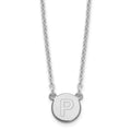 Sterling Silver Rhodium-plated Tiny Circle Block Letter P Initial Necklace
