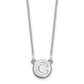 14kw Tiny Circle Block Letter C Initial Necklace