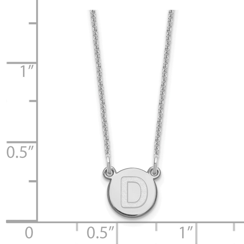 14kw Tiny Circle Block Letter D Initial Necklace