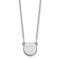 14kw Tiny Circle Block Letter O Initial Necklace