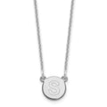 14kw Tiny Circle Block Letter S Initial Necklace