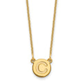 14k Tiny Circle Block Letter C Initial Necklace