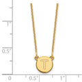 14KY Tiny Circle Block Letter T Initial Necklace