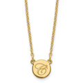 Sterling Silver/Gold-plated Small Circle with Script Initial Necklace