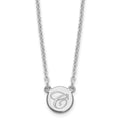 10k White Gold Small Circle with Script Initial Necklace