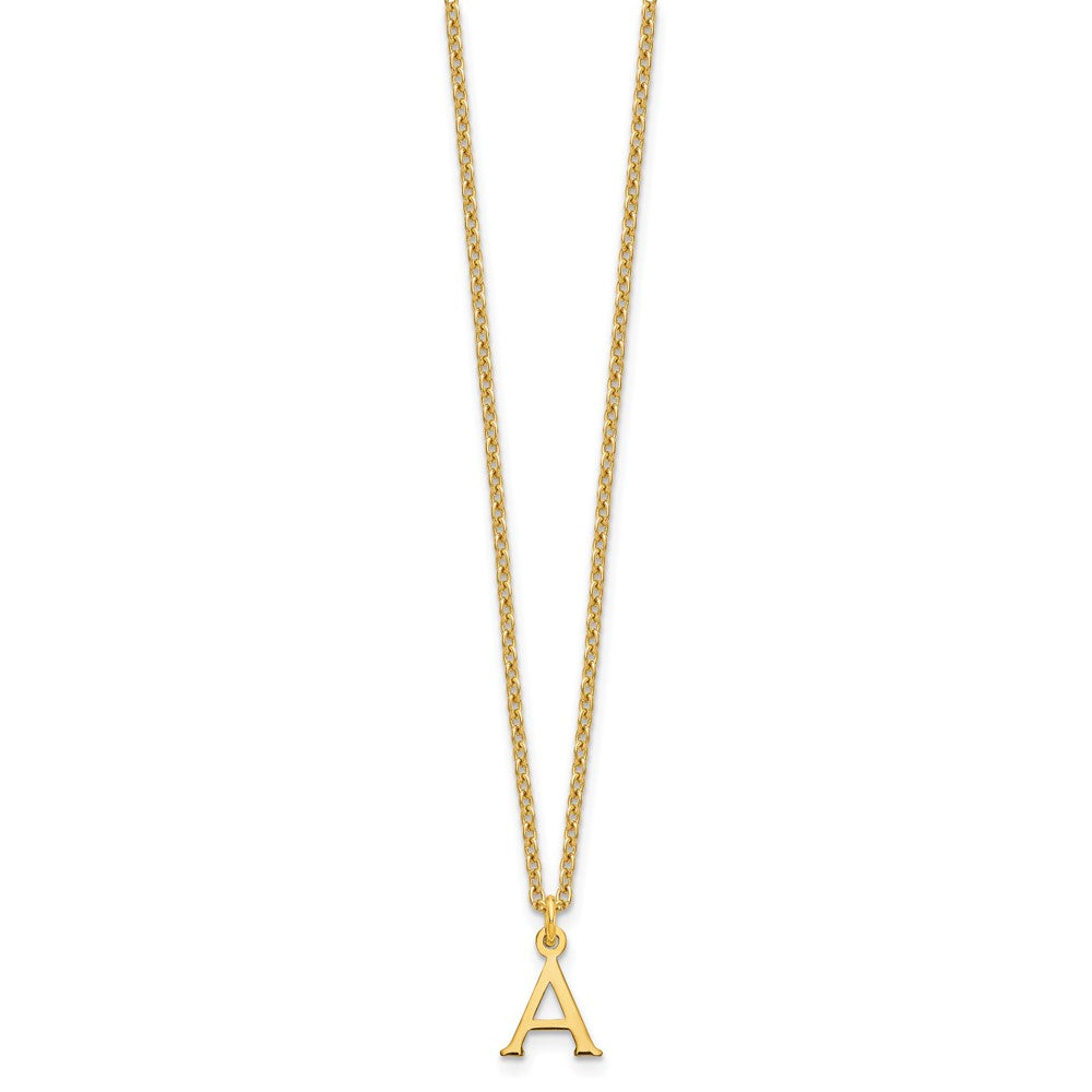 Sterling Silver Gold-plated Cutout Letter A Initial Necklace