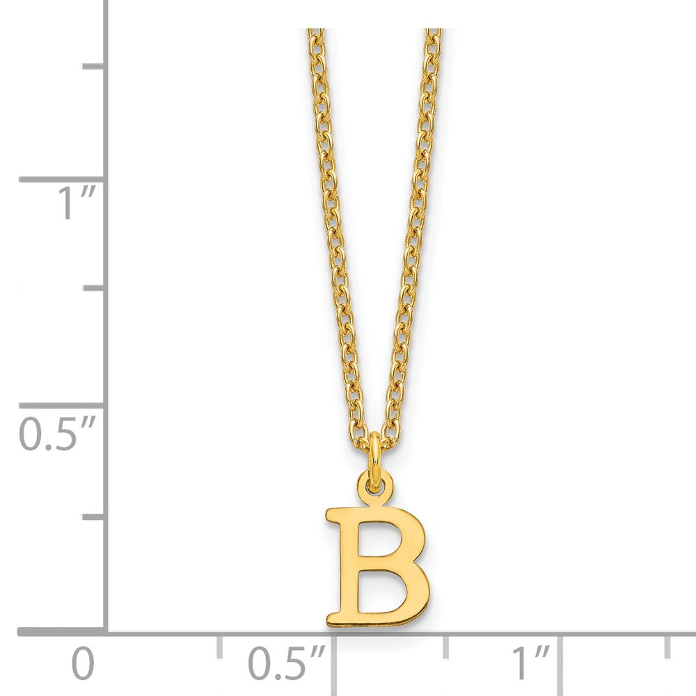Sterling Silver Gold-plated Cutout Letter B Initial Necklace